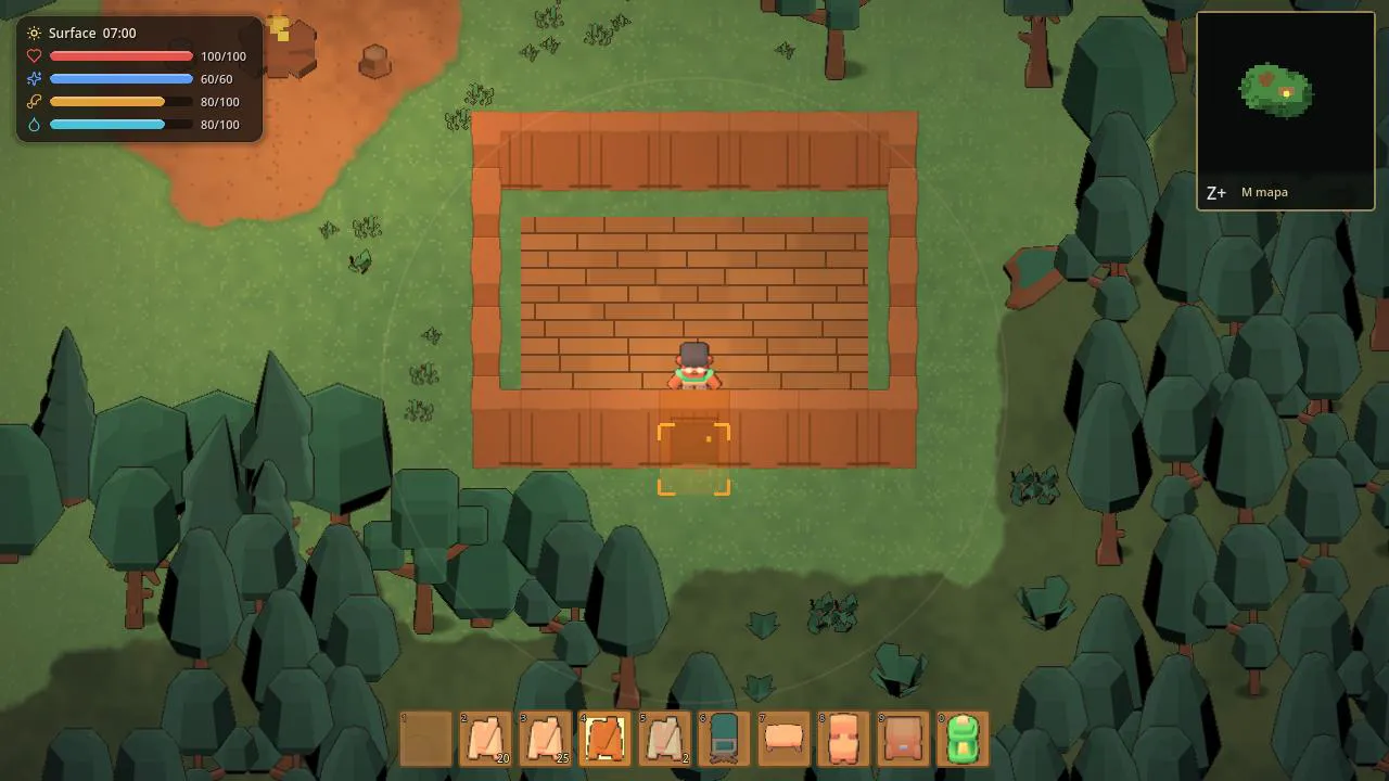 Placement preview over a door in a wooden house