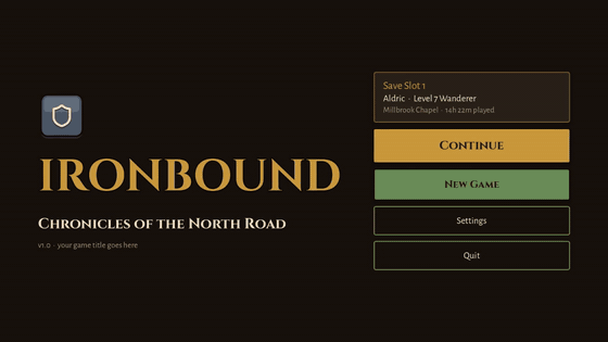 Ironbound RPG UI Flow