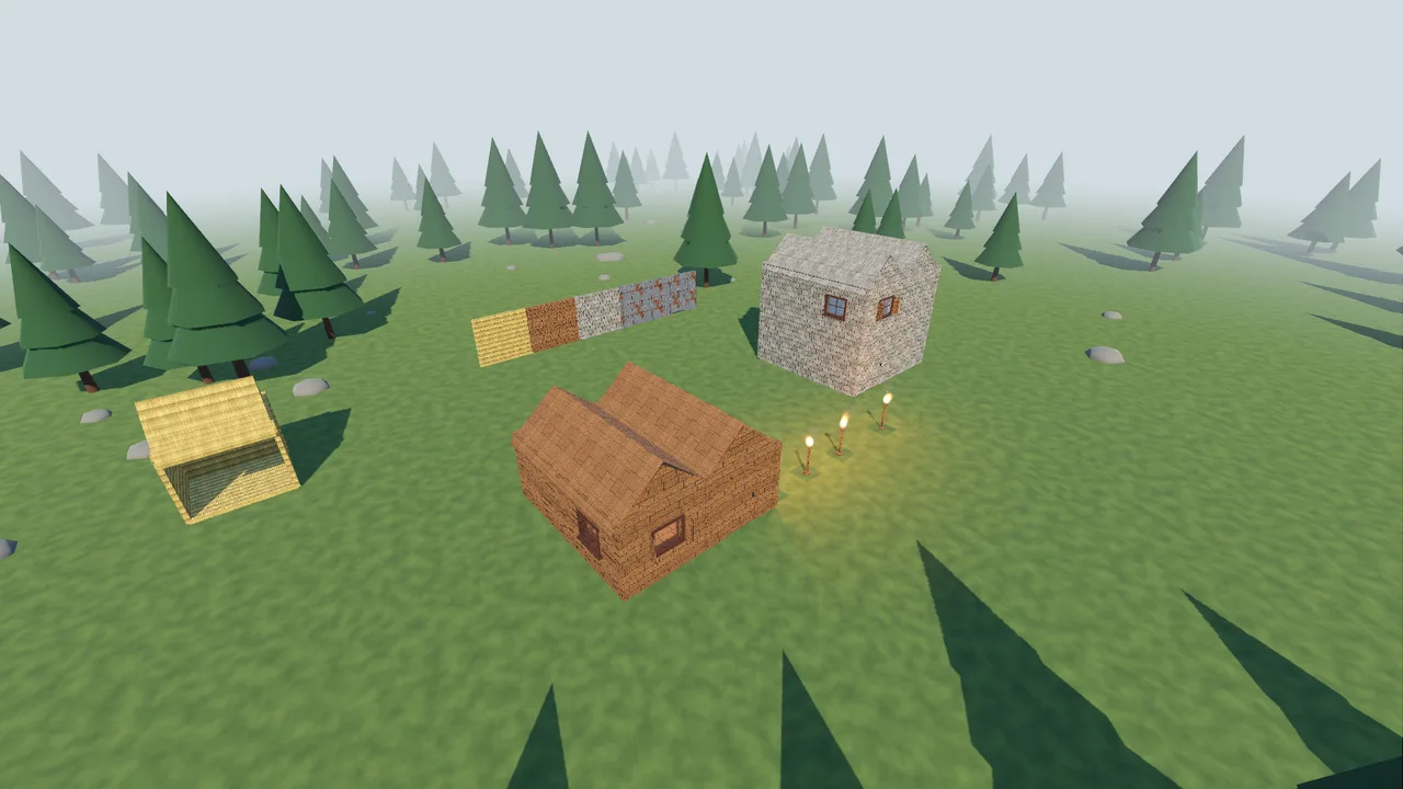 Cabin Build Kit demo village